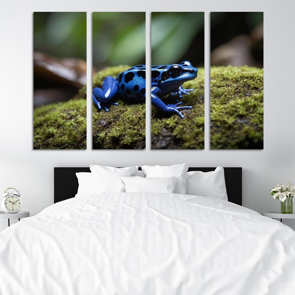 The Rare Blue Poison Dart Frog In A Tropical Rainforest Framed Paintings