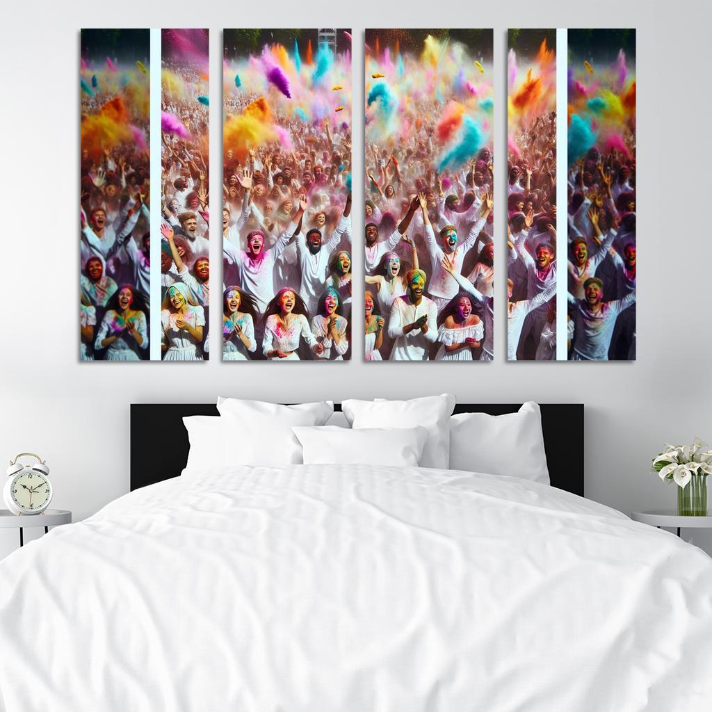 Holi Festival Canvas Paintings Frame