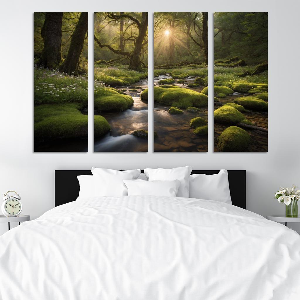 The Tranquil Haven Of Emerald Glade Modern Paintings Frame