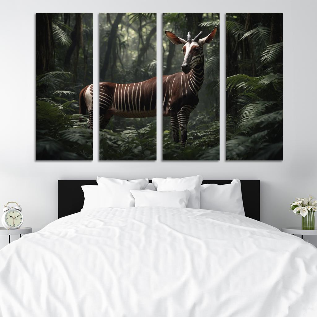 The Graceful Okapi The Forest Giraffe Framed Paintings