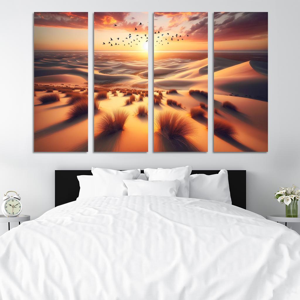 Golden Dunes Wildlife And Adventure Modern Paintings Frame