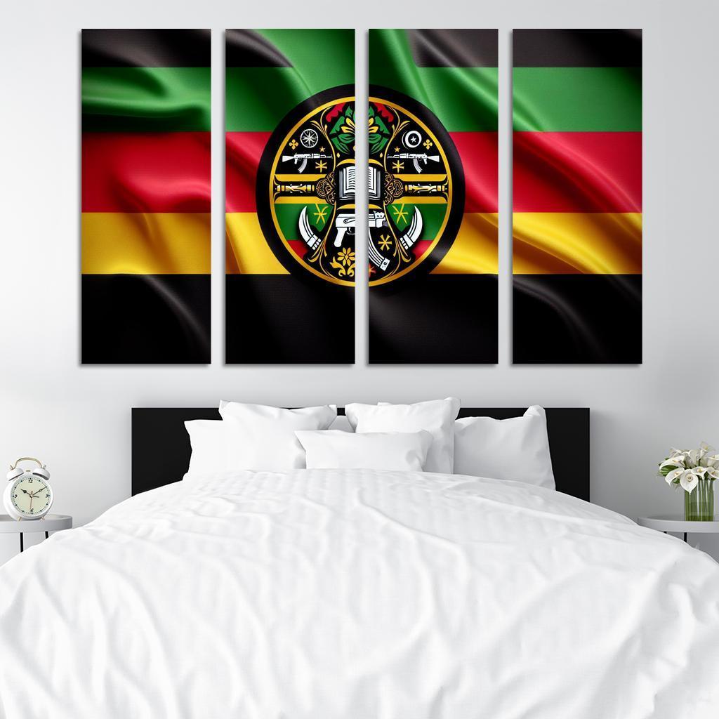 Symbol of Freedom The Flag of Mozambique 4 Piece HD Modern Canvas Panels-Original Frame
