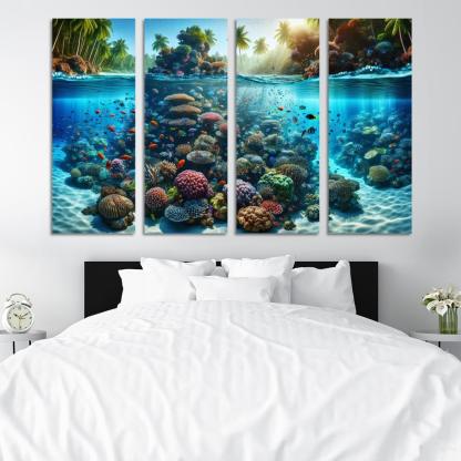Coral Reef Escape An Underwater Wonderland Canvas Paintings Frame