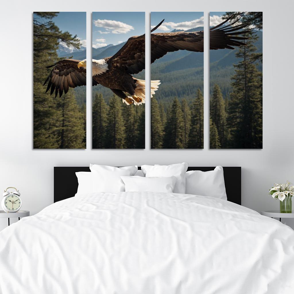 The Majestic Bald Eagle Symbol Of Freedom Canvas Paintings Frame