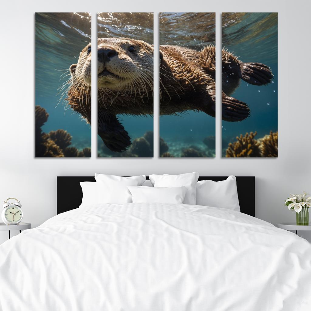 The Playful Sea Otter A Marine Acrobat Framed Paintings