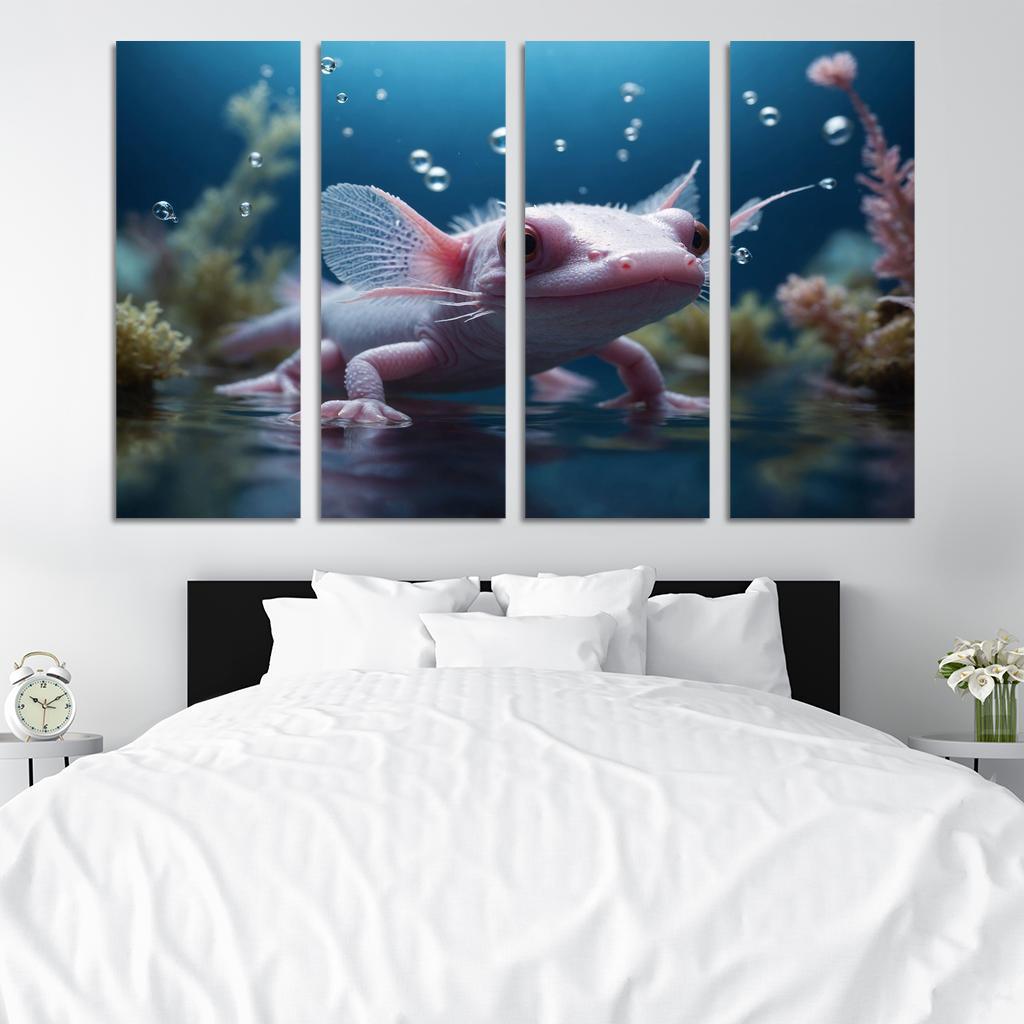 The Fascinating Axolotl Multi-panel Paintings