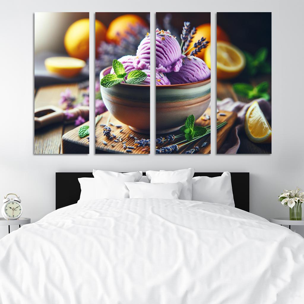 Lavender Lemonade Sorbet 4 Piece HD Modern Canvas Panels-Original Frame