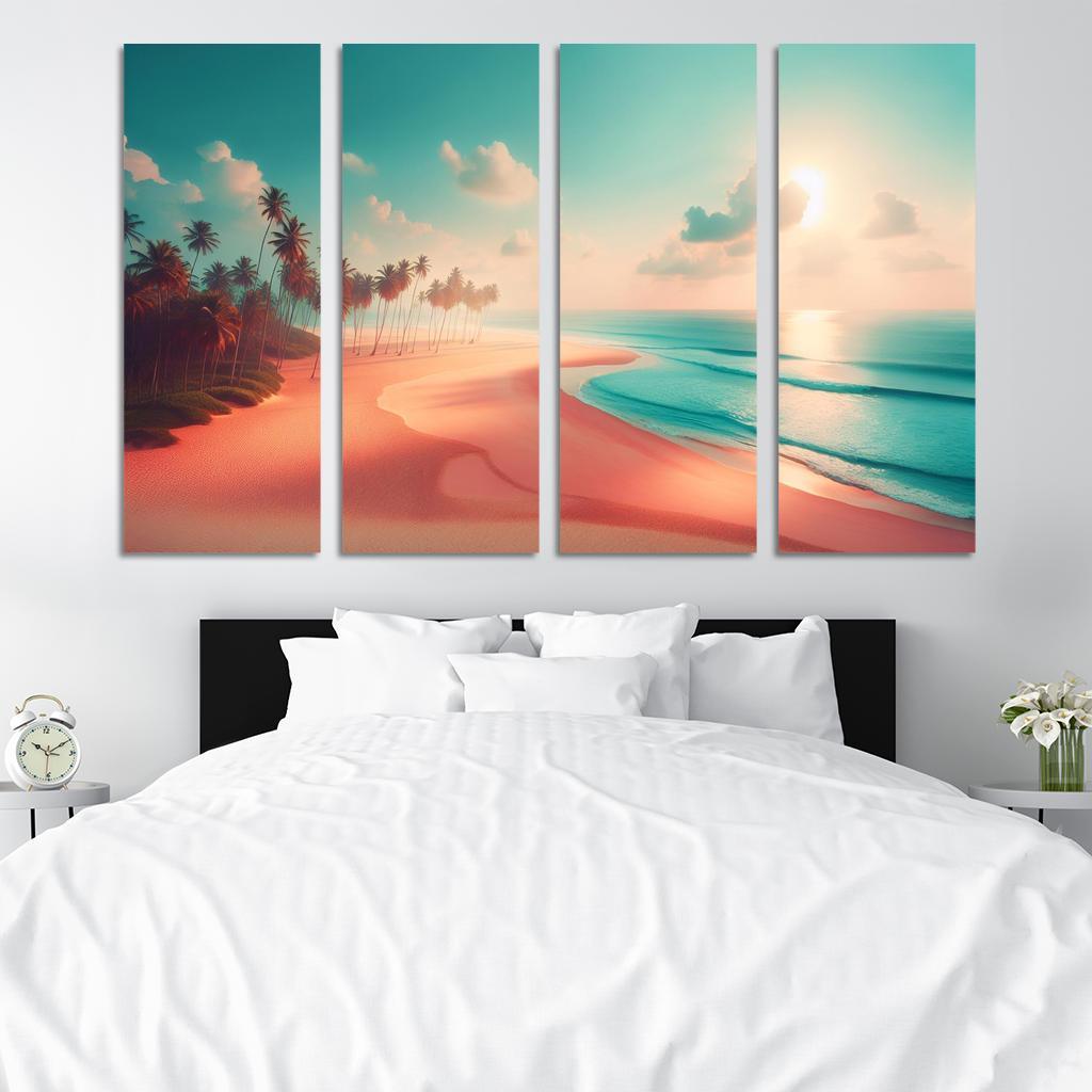 Peach Oasis Relaxing Island Vibes Premium Artwork Frames