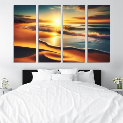 Golden Horizon Sunrise Spectacle Custom Paintings Frame