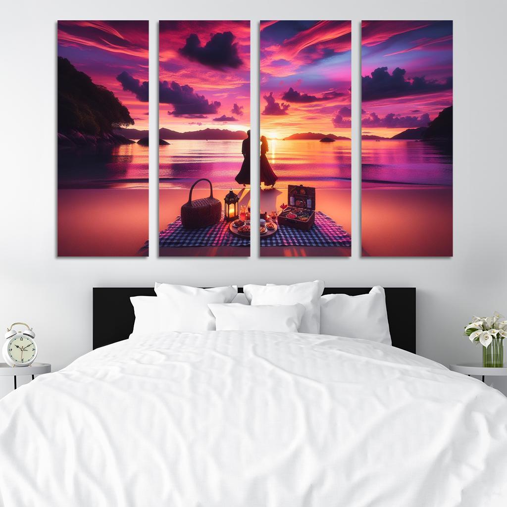 Sunset Vista Romantic Getaway Modern Paintings Frame