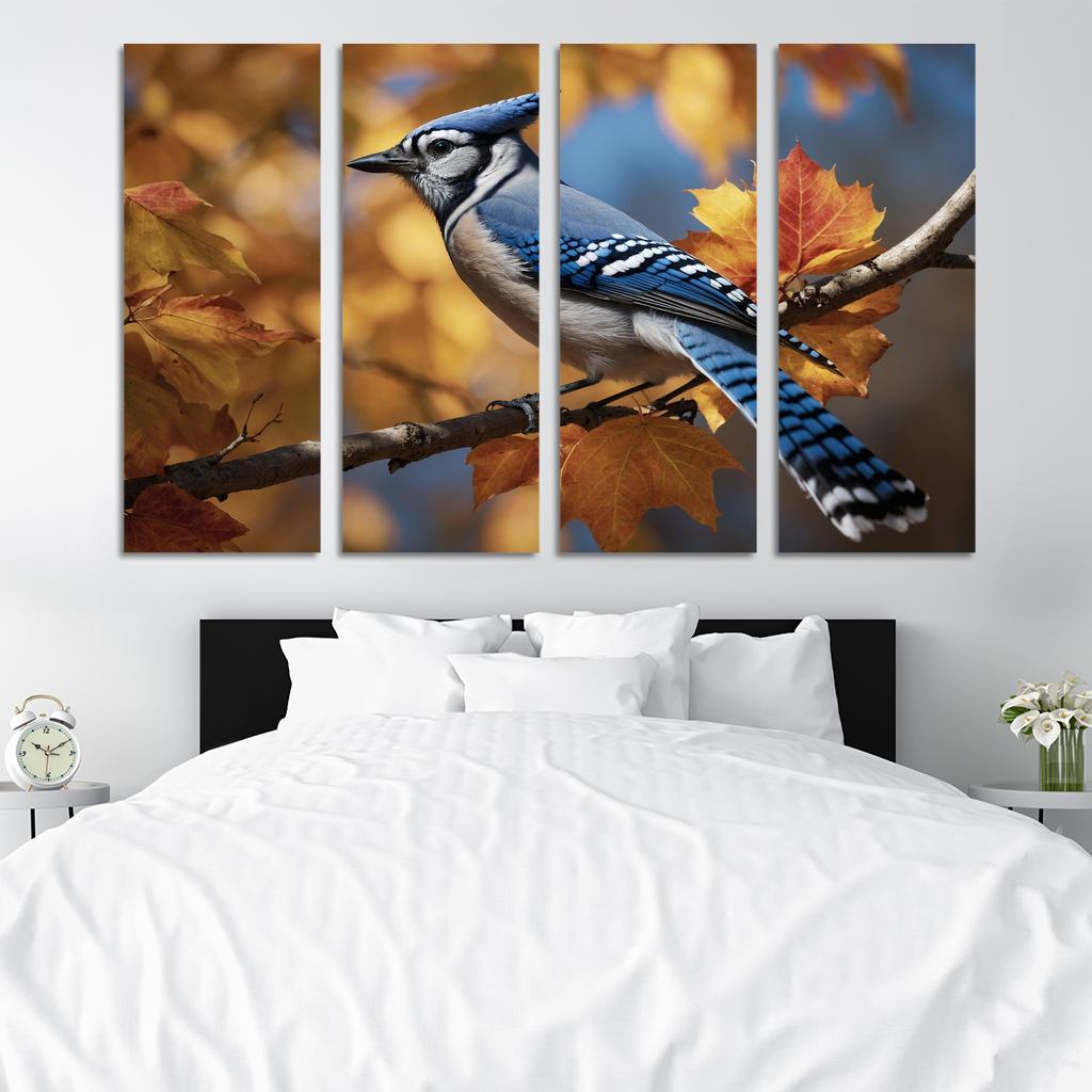 The Vibrant Blue Jay A Feathered Performer Framed Paintings