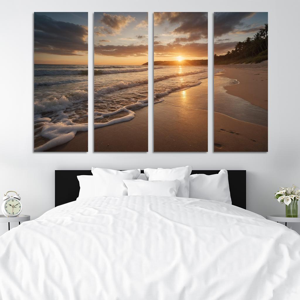 The Golden Shores Of Sunset Beach Art Trends