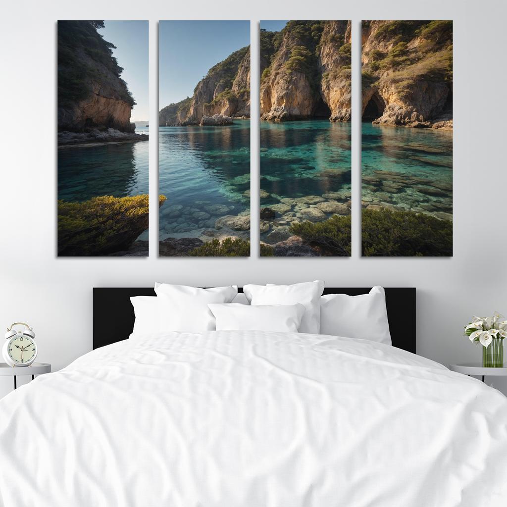 The Prismatic Bay Of Crystal Shores Modern Paintings Frame