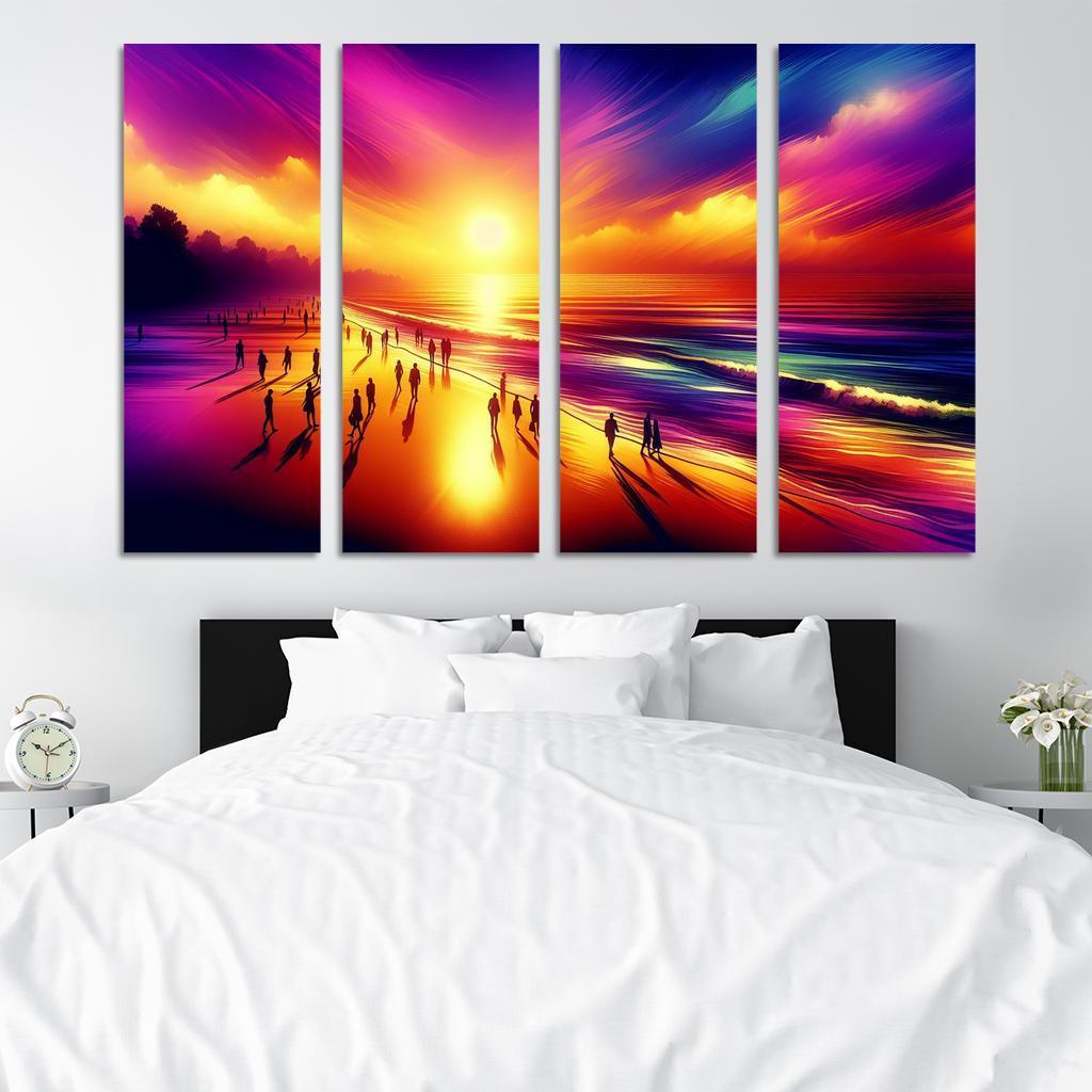 Shimmering Sands Sunset Beachwalks Abstract Paintings Frame