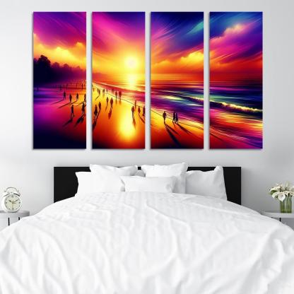 Shimmering Sands Sunset Beachwalks Abstract Paintings Frame