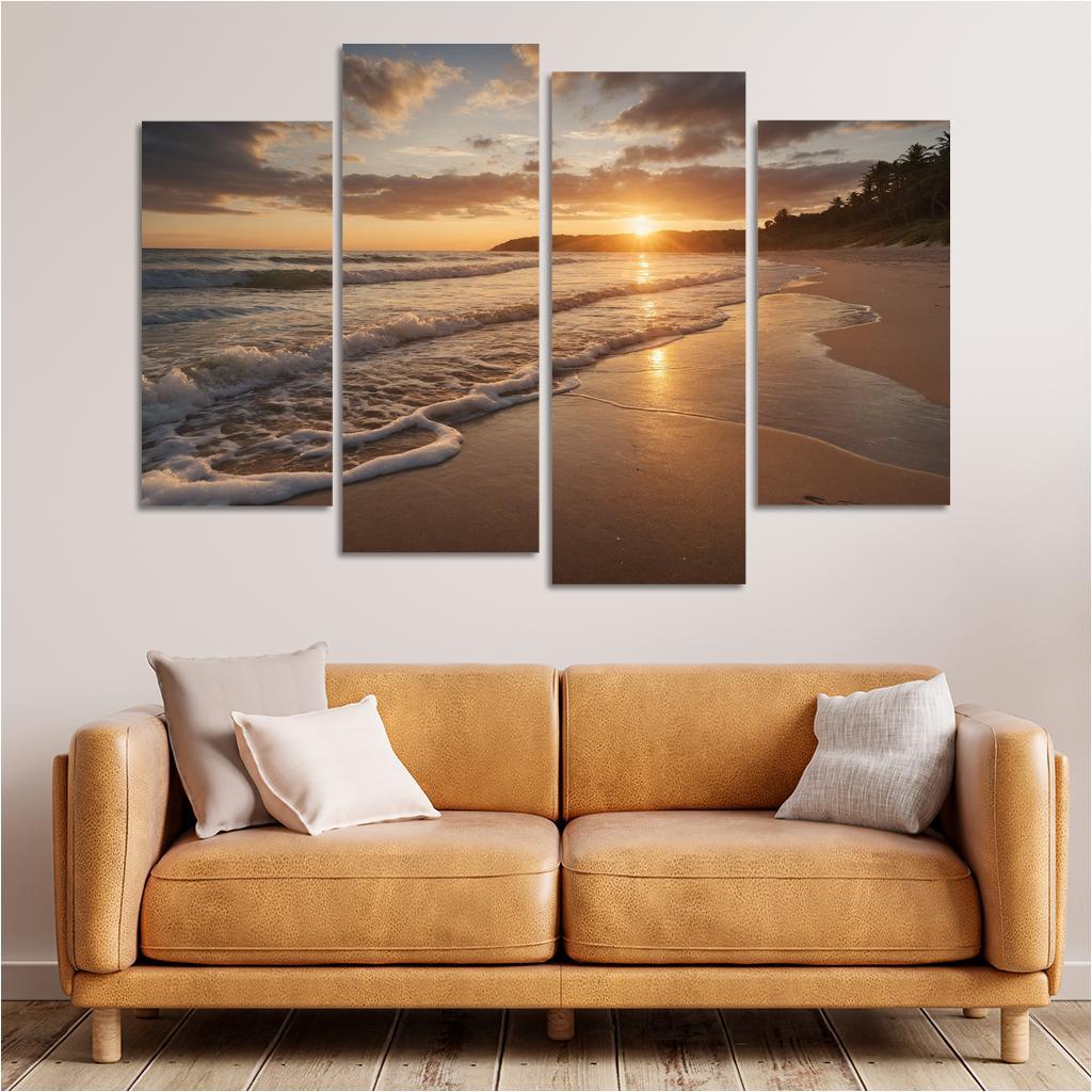 The Golden Shores Of Sunset Beach Art Trends