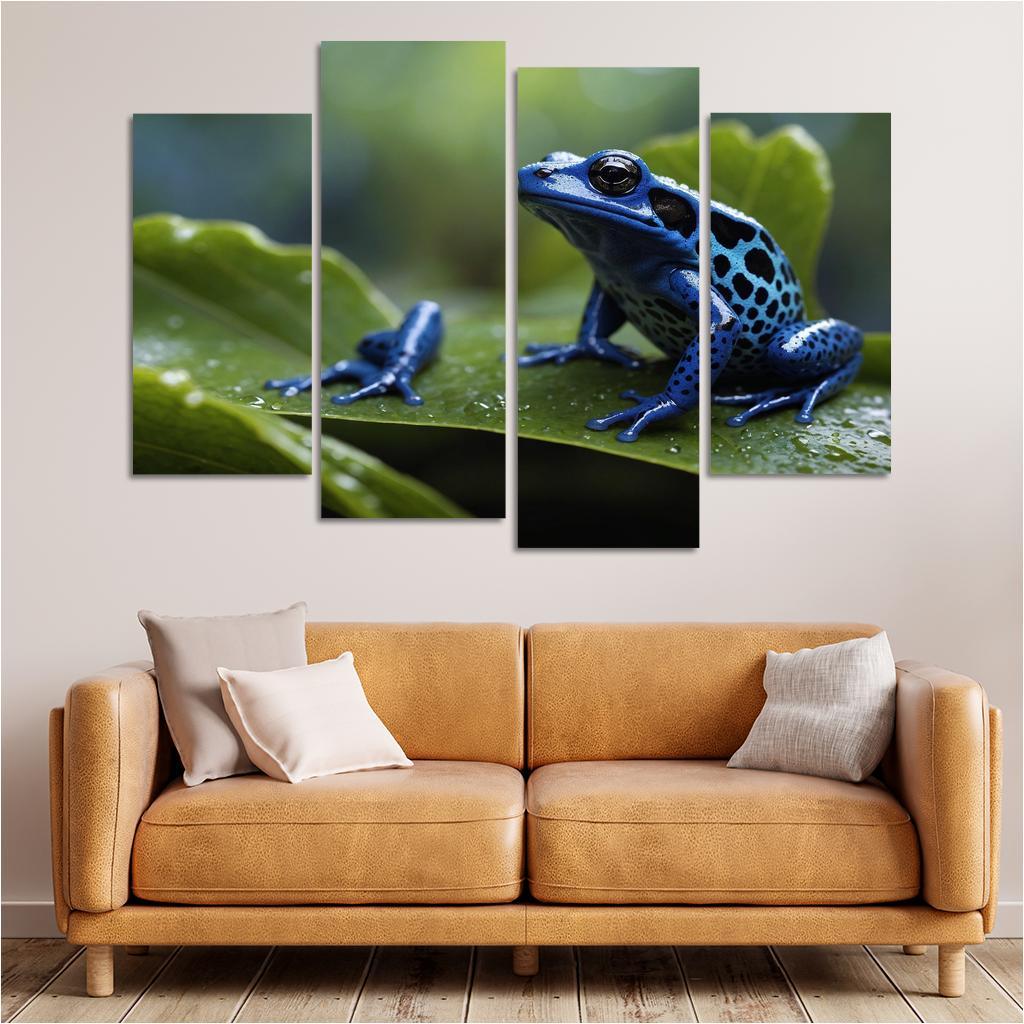 The Enigmatic Blue Poison Dart Frog Canvas Paintings Frame