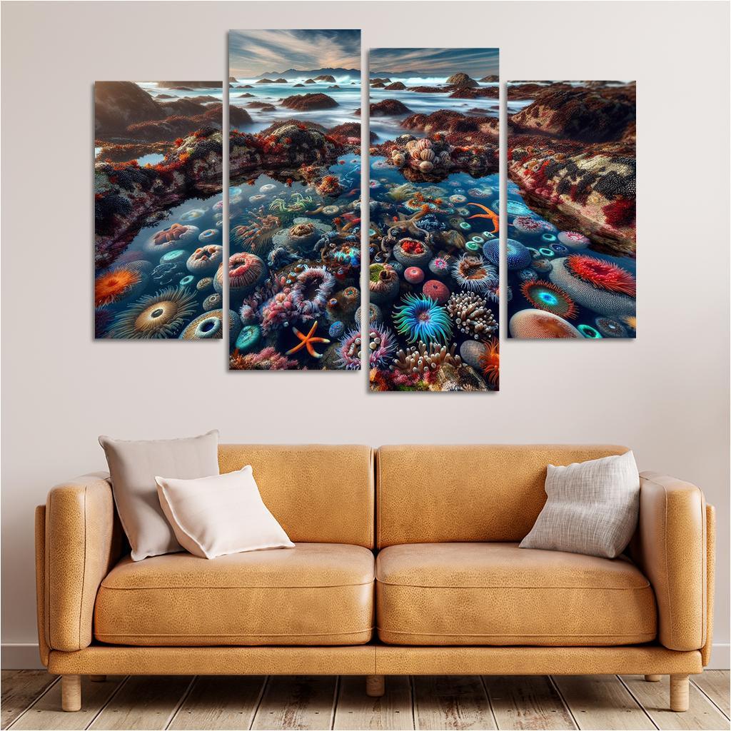 Tidal Pool Haven Nature's Aquatic Wonders Abstract Paintings Frame