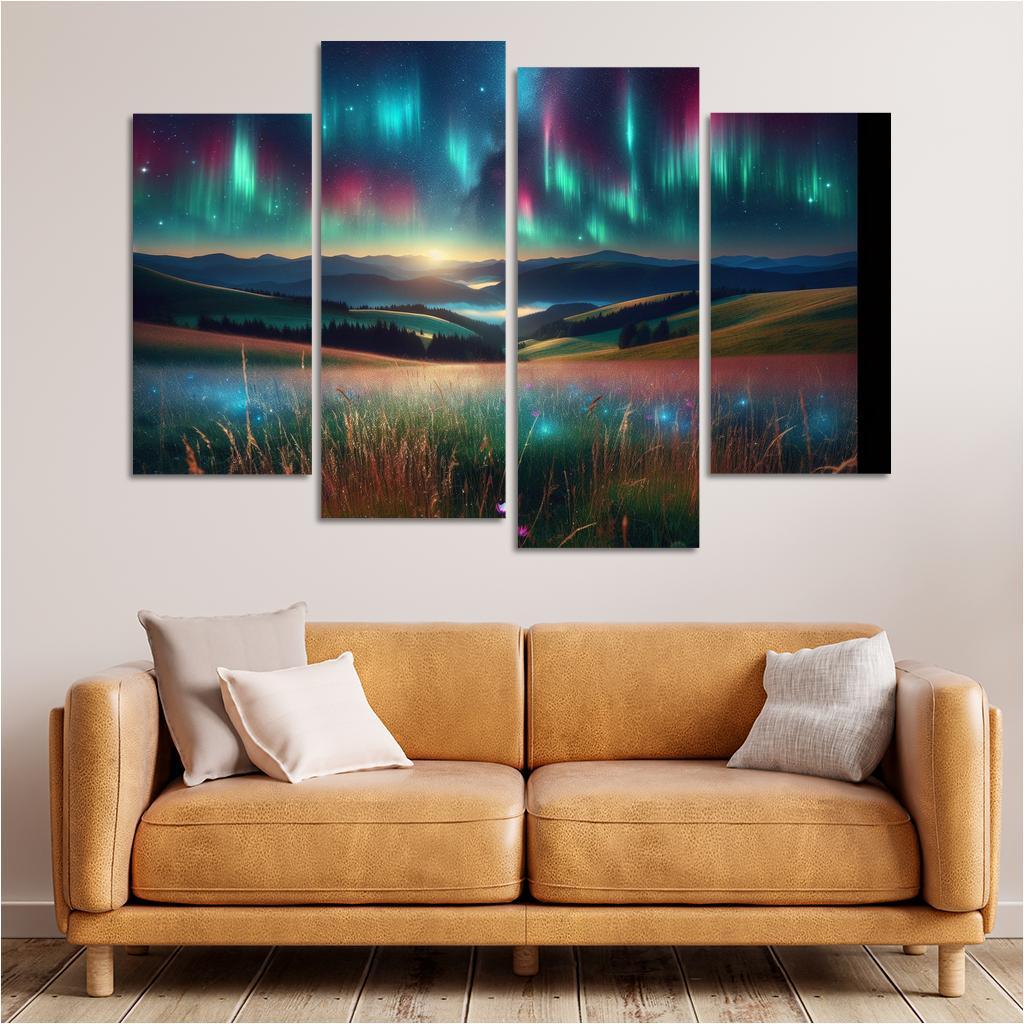 The Magical Light Of Aurora Meadows Custom Paintings Frame