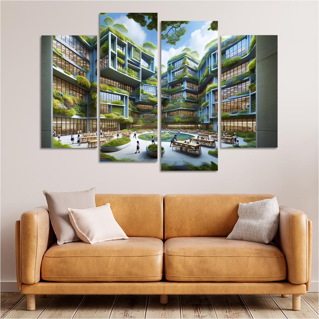 Nature-centric Education Buildings Custom Paintings Frame