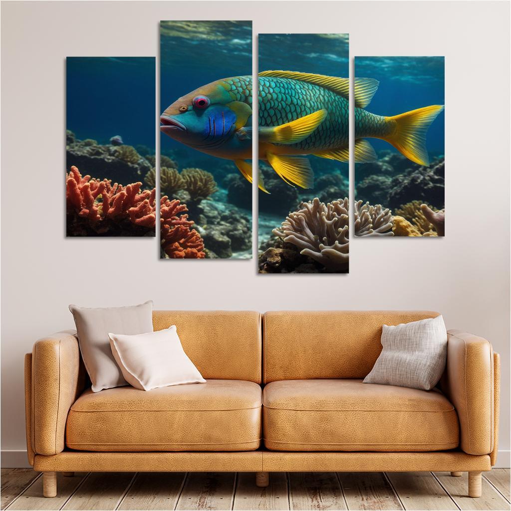 The Colorful Parrotfish Ocean's Painter Premium Artwork Frames