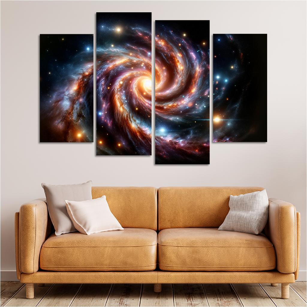 The Complex Structure Of Spiral Galaxies Abstract Paintings Frame