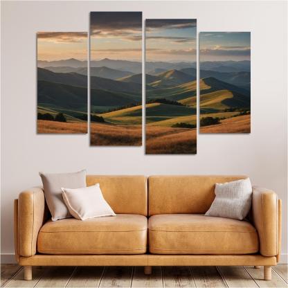 The Splendor Of Distant Mountain Ranges Oil Paintings Frame