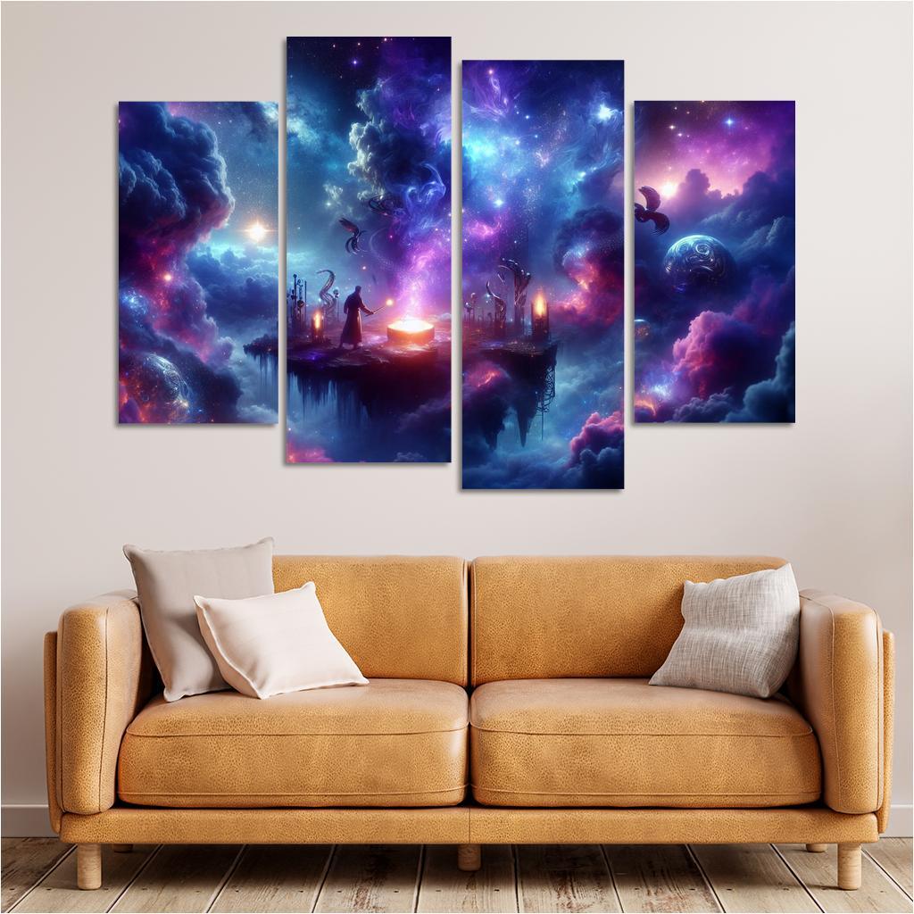 The Arcane Starforge 4 Piece HD Canvas Wall Art-Original Frame