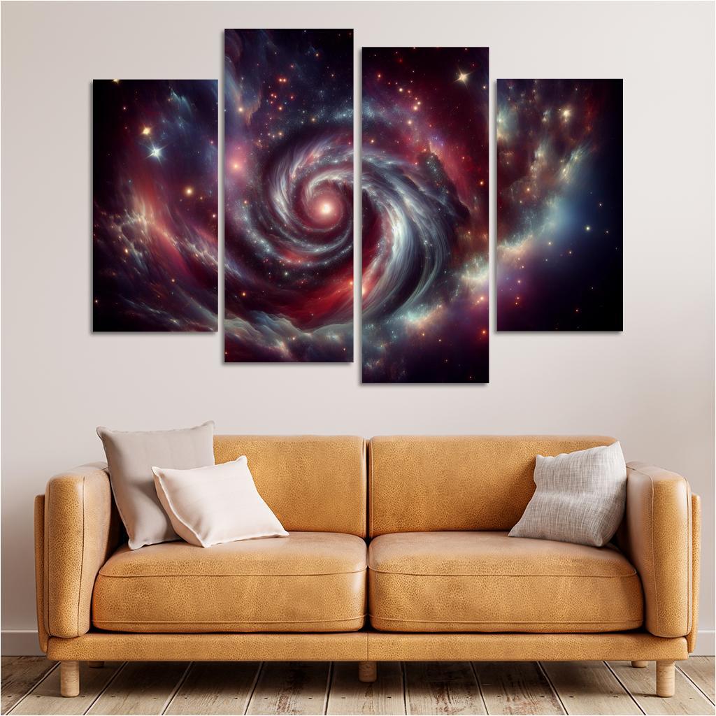 The Curious Case of Dark Matter Halos 4 Piece HD Canvas Wall Art-Original Frame