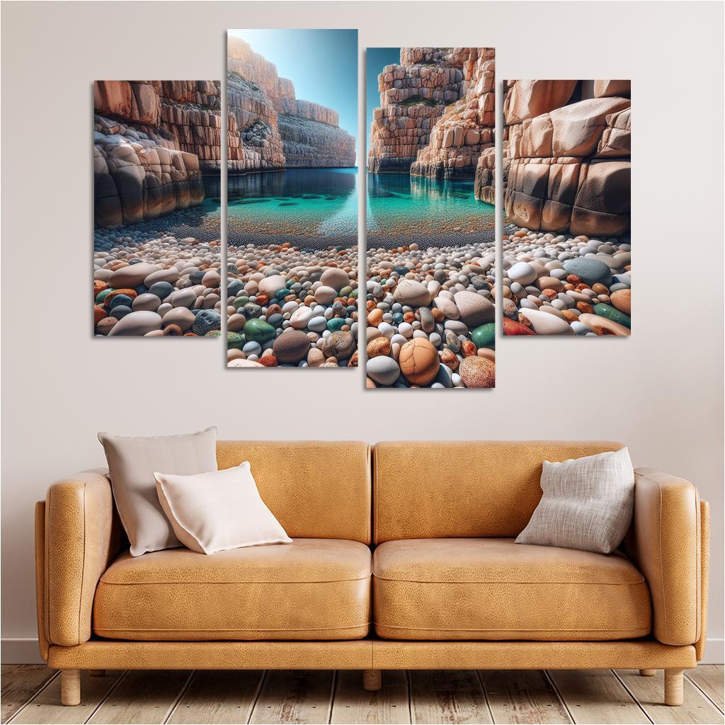 Pebble Beach Cove Unique Geological Marvel Custom Paintings Frame