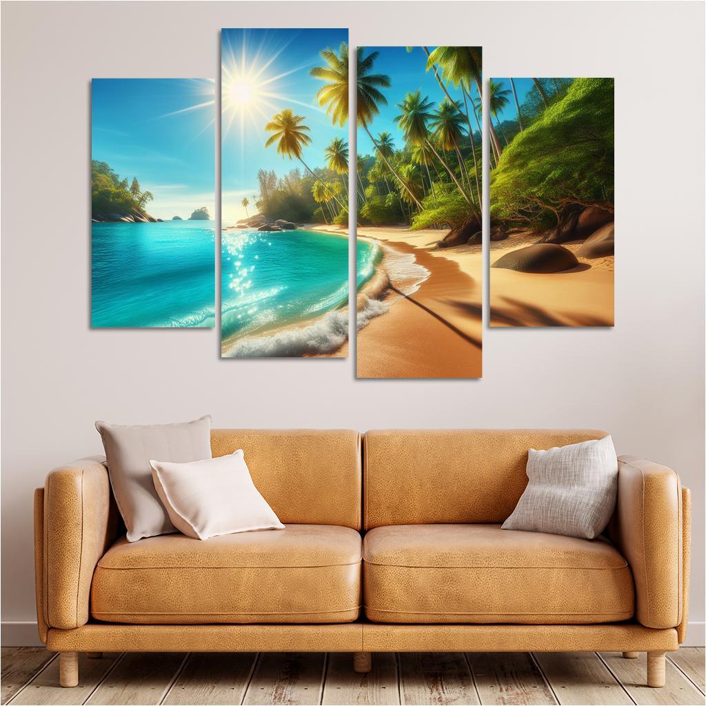 Secluded Oasis Beach Premium Artwork Frames