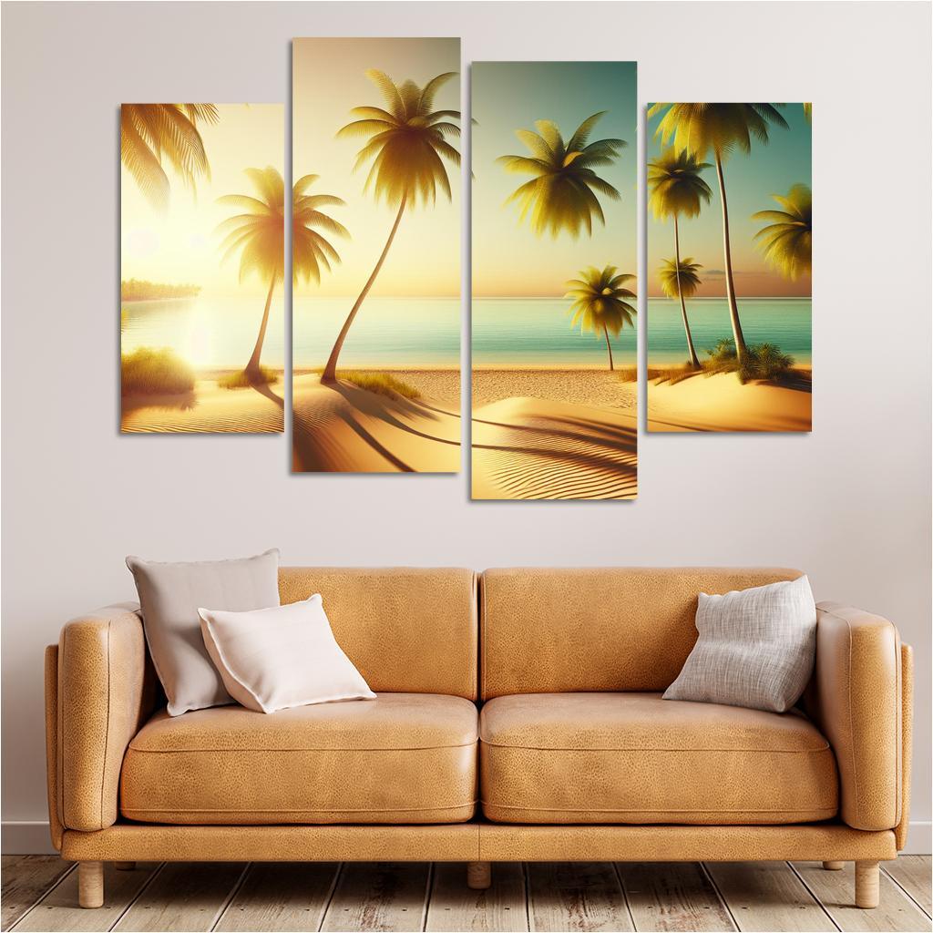 Whispering Sands Serene Retreat Modern Paintings Frame