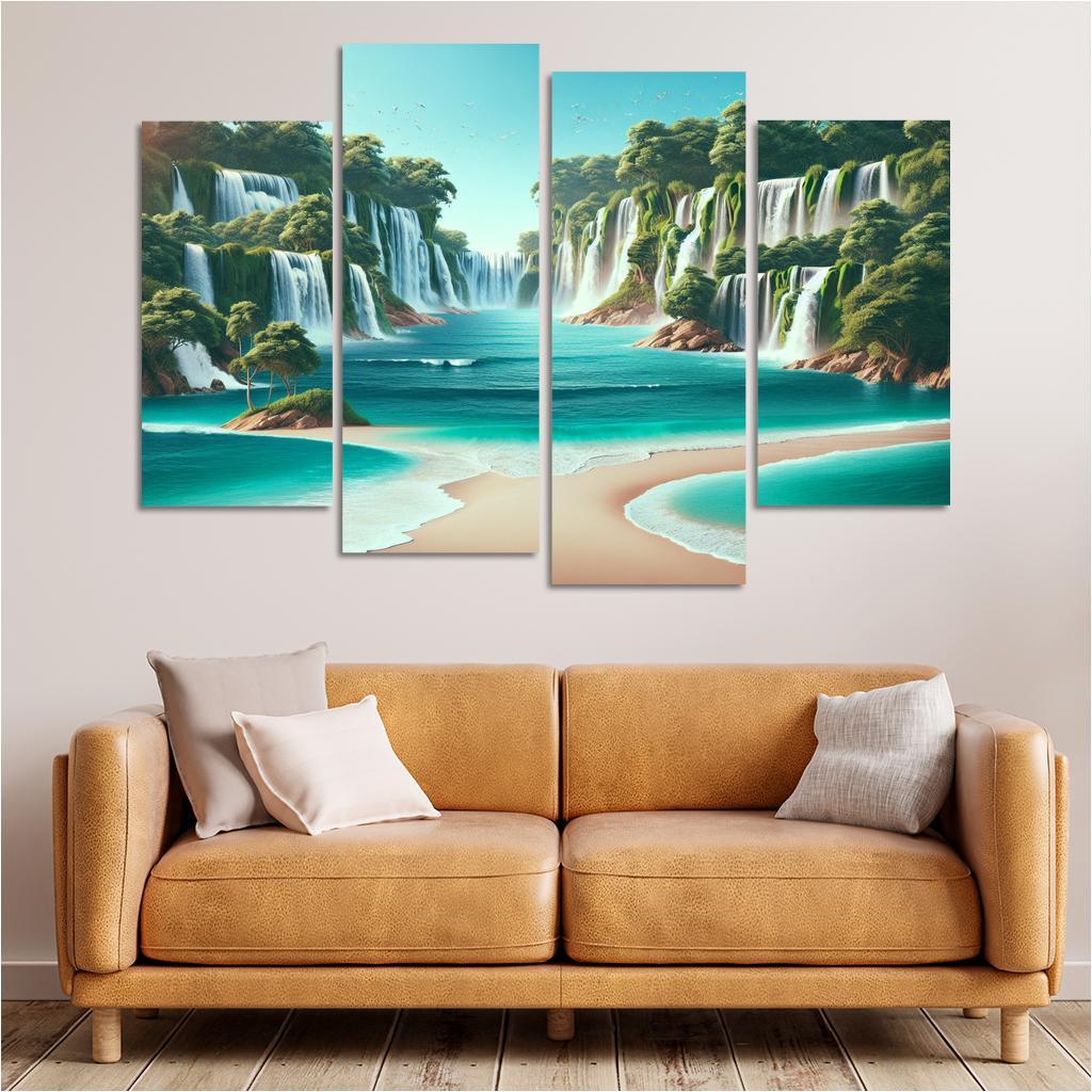 Secret Waterfalls Beach A Hidden Oasis Canvas Paintings Frame