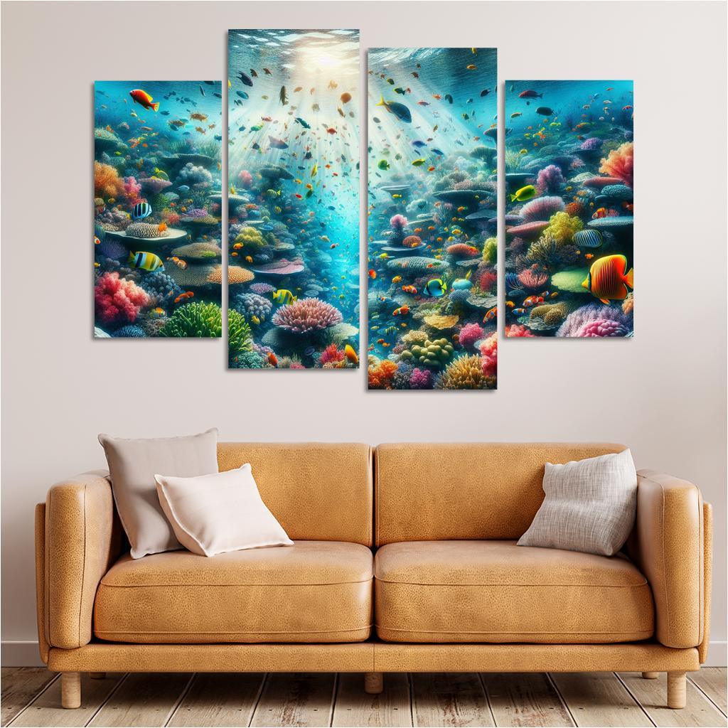Golden Reef Underwater Exploration Adventure Custom Paintings Frame