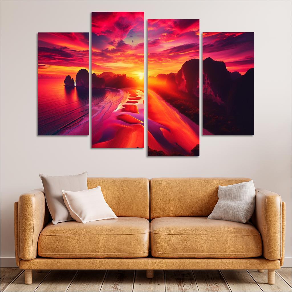 Sun-kissed Bluffs Scenic Lookout Custom Paintings Frame