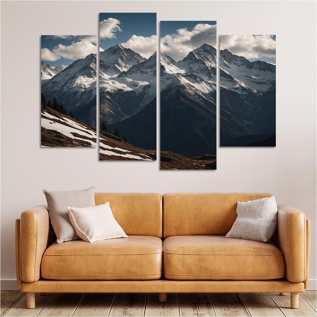 The Majestic Echo Of Rocky Mountains Oil Paintings Frame