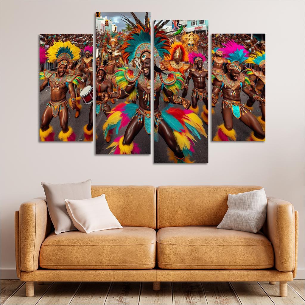 Junkanoo Parade - Bahamas Canvas Paintings Frame