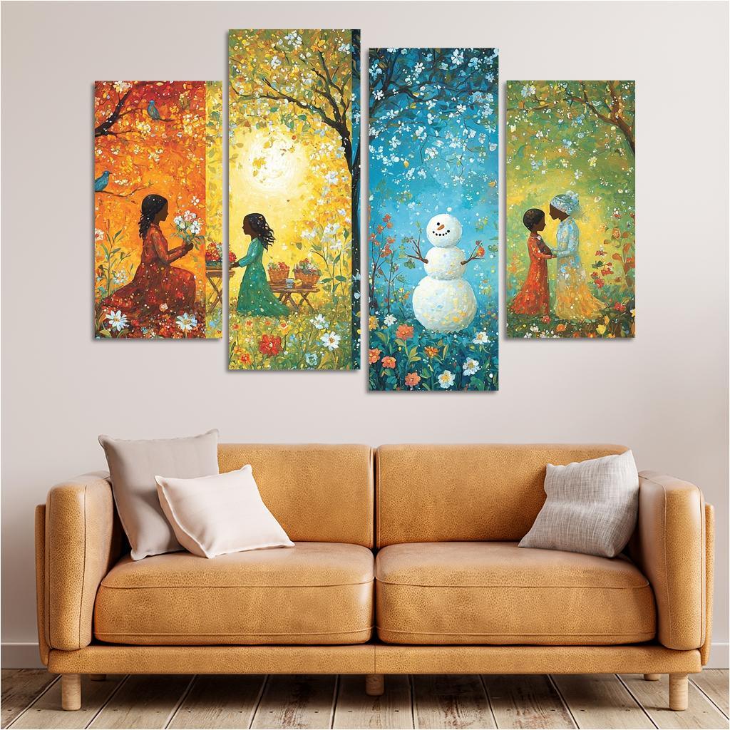 Seasons Of Love The Cycle Of Nurturing Custom Paintings Frame