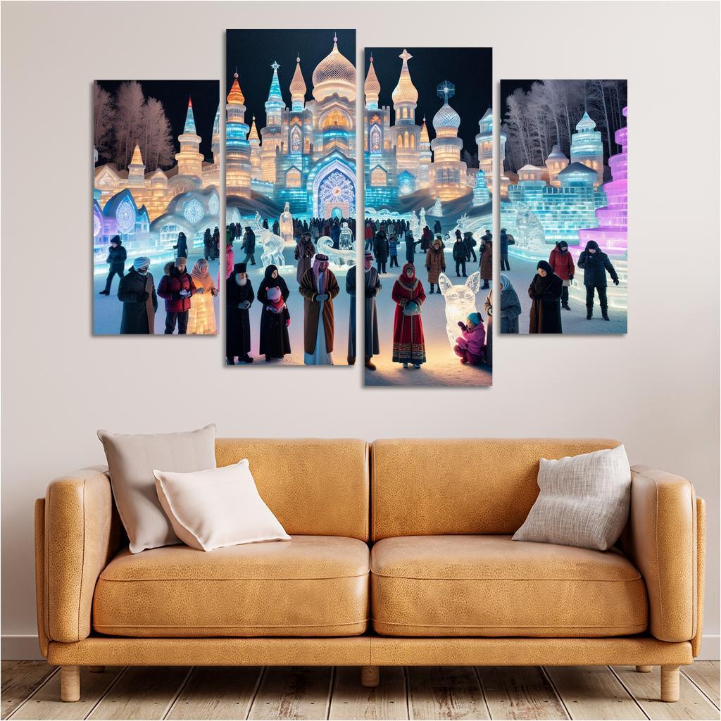 Harbin Ice And Snow Festival Canvas Paintings Frame