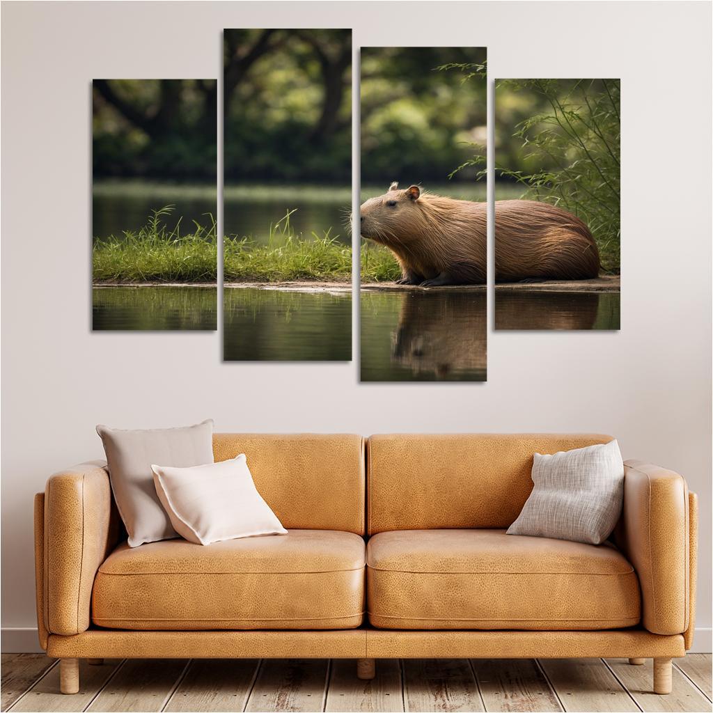 The Charismatic Capybara World's Largest Rodent Canvas Paintings Frame
