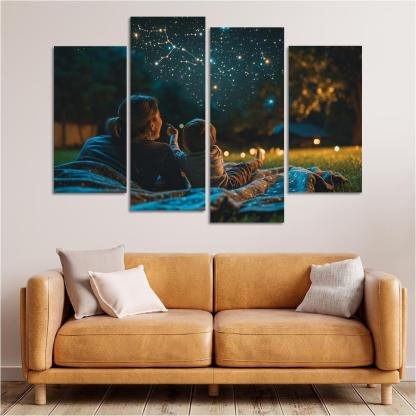 Starlit Moments A Mothers Nighttime Love Custom Paintings Frame
