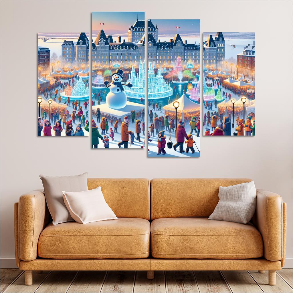 Quebec Winter Carnival - Canada Framed Paintings