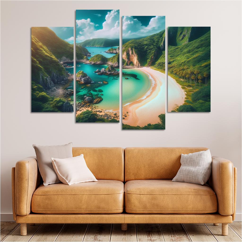 Mystic Cove Beach Modern Paintings Frame
