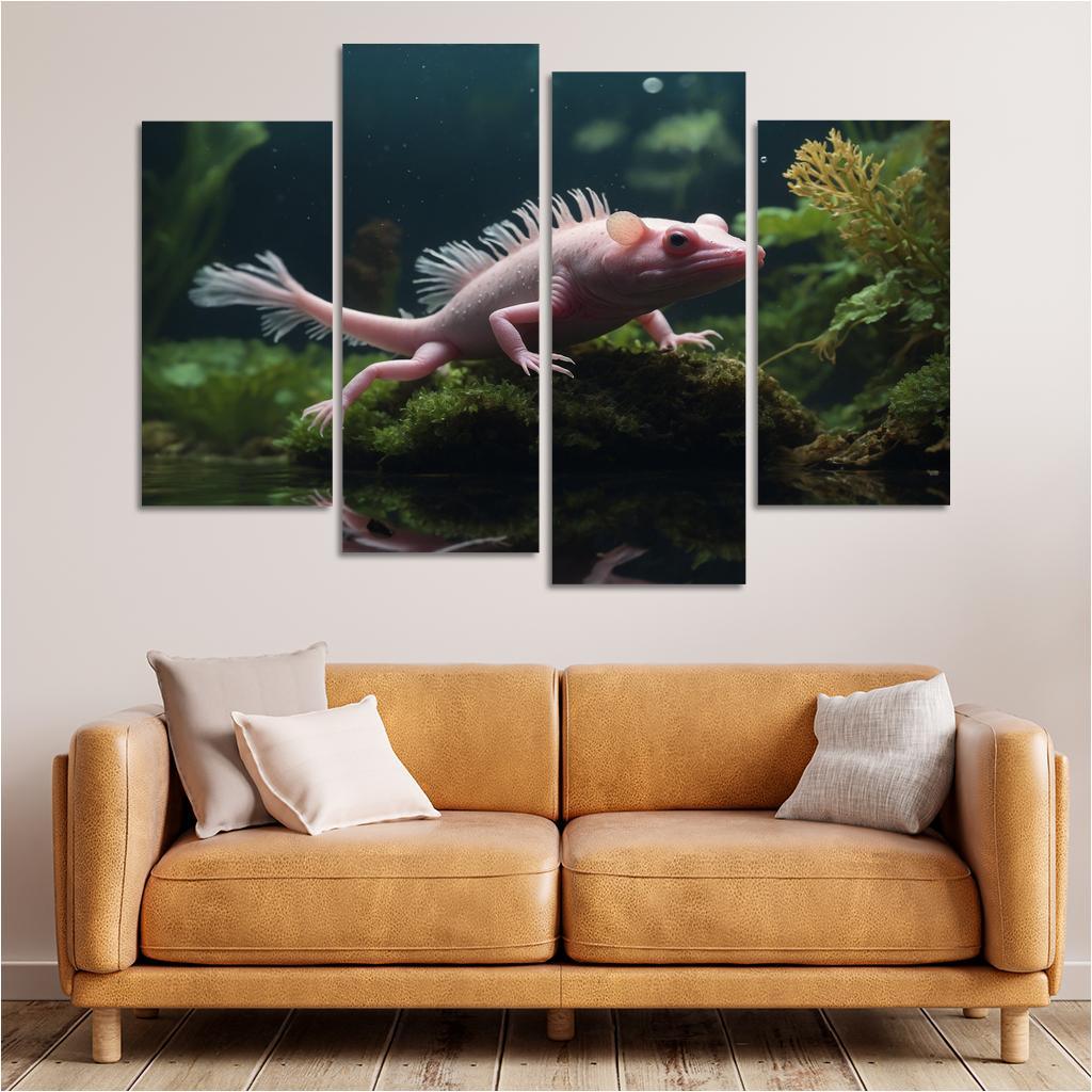 The Mysterious Axolotl Nature's Living Fossil Framed Paintings
