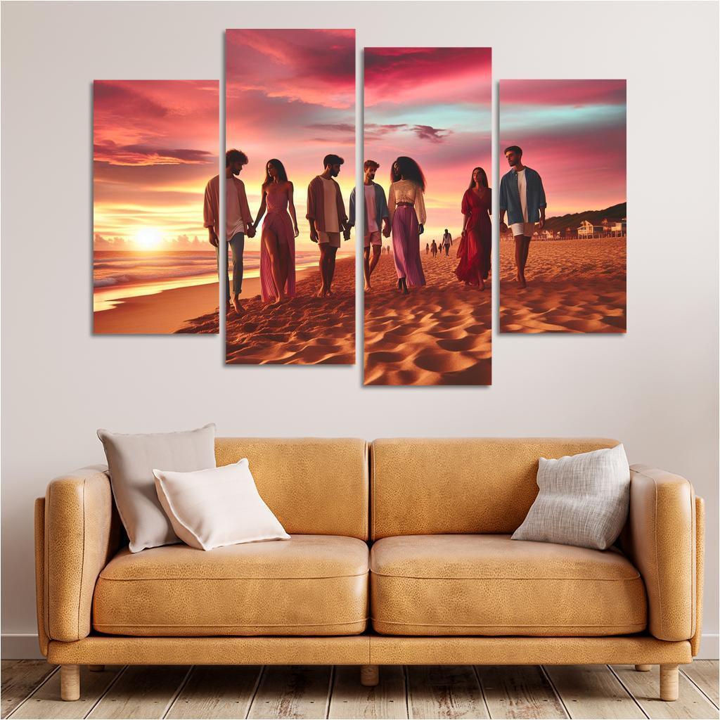 Sunset Shores A Romantic Haven Custom Paintings Frame