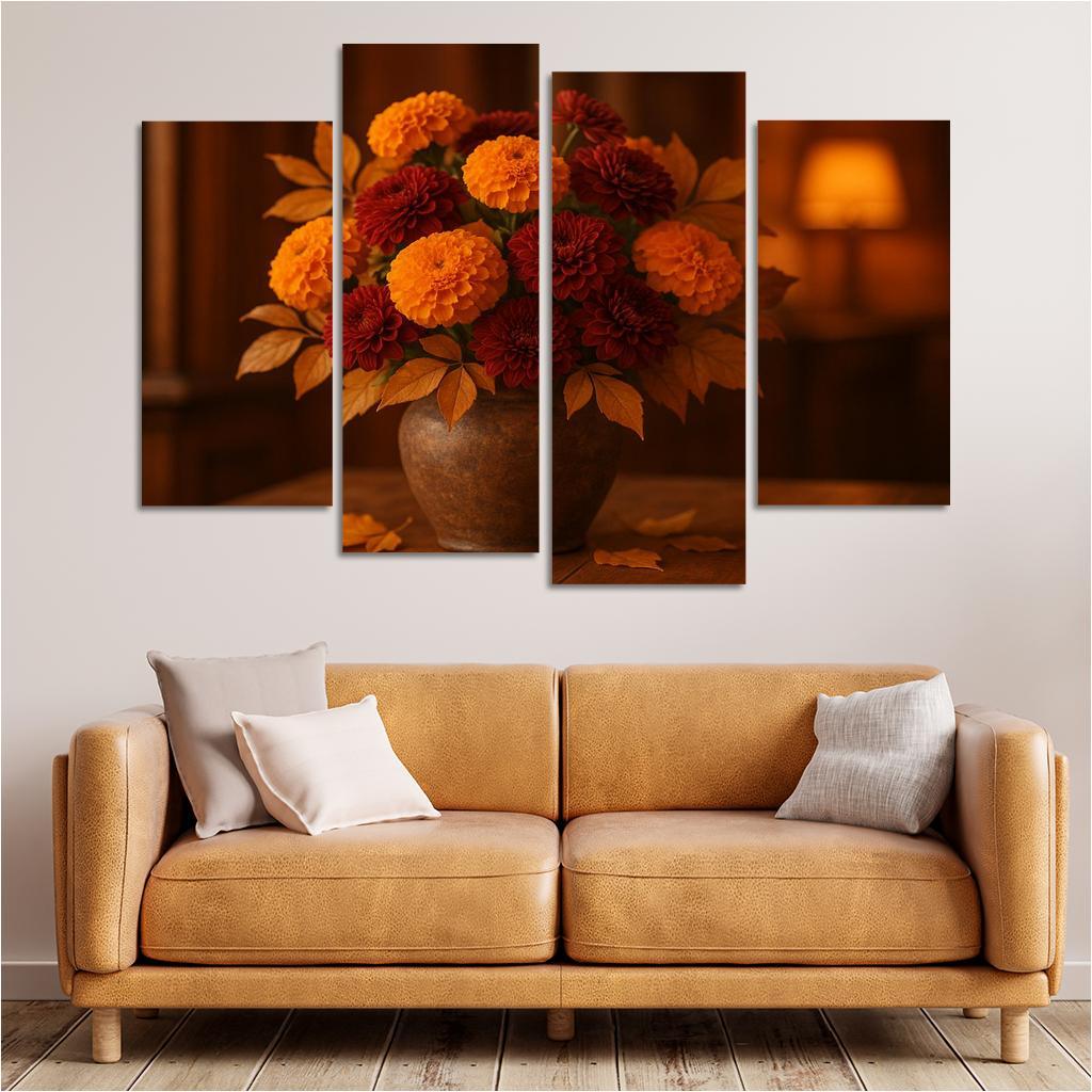 Autumnal Ember A Warm Botanical Arrangement Premium Artwork Frames