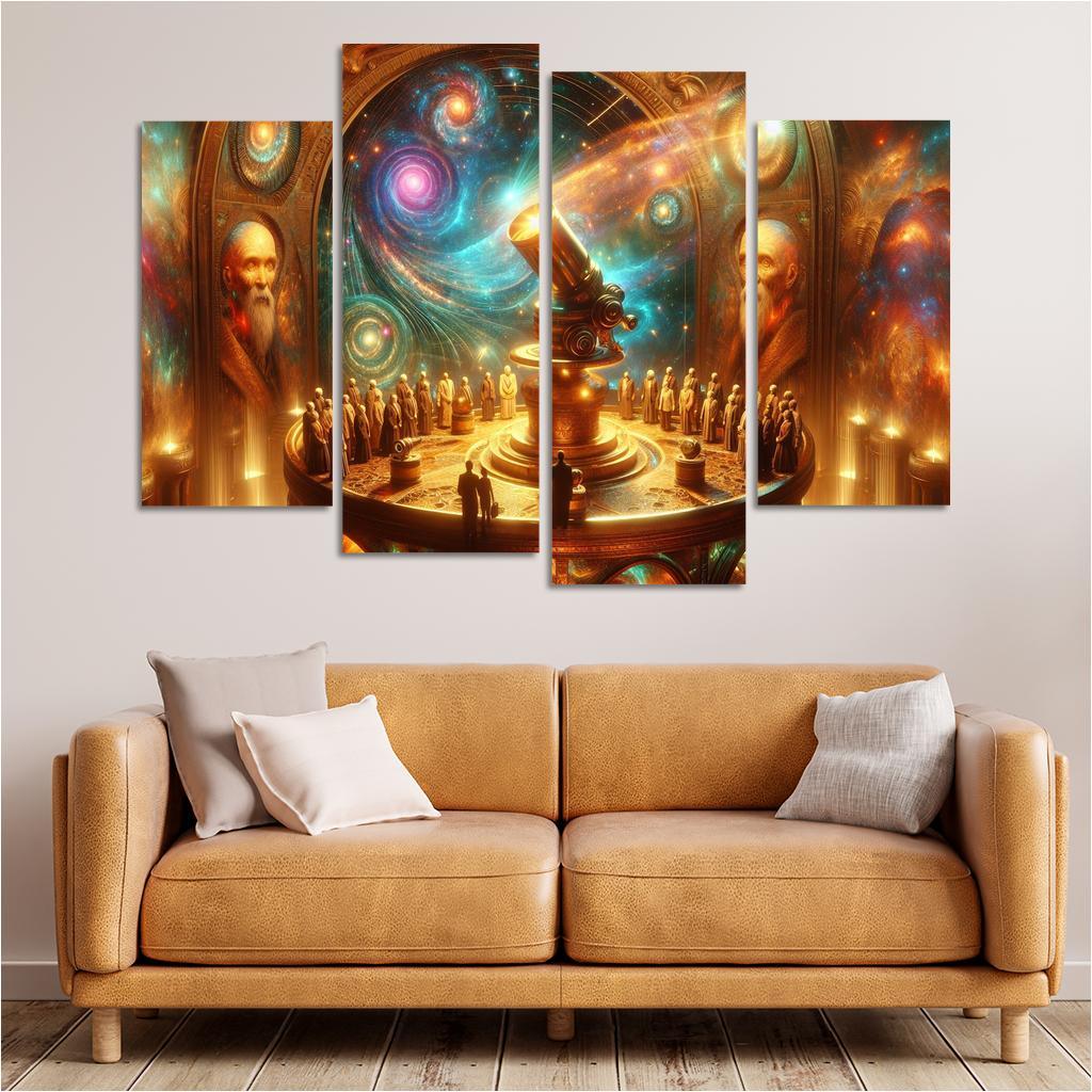 The Timeless Observatory 4 Piece HD Canvas Wall Art-Original Frame