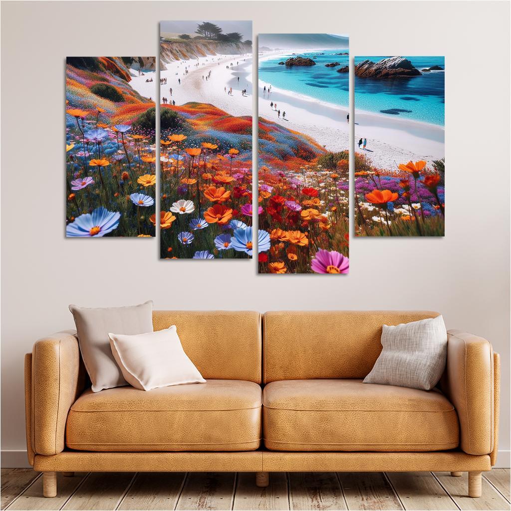 Wildflower Cove Nature's Palette Modern Paintings Frame