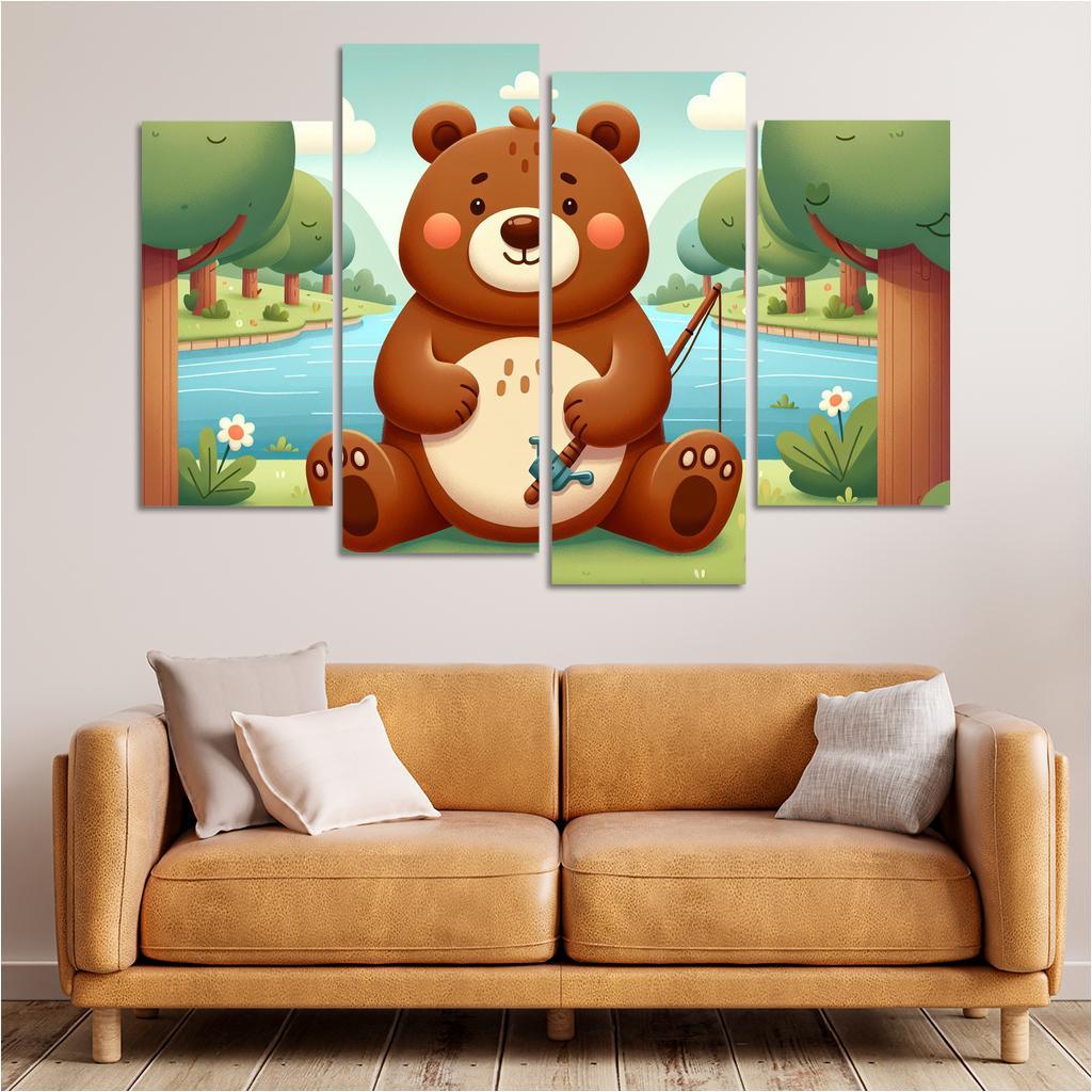Bubbly Bear - Forest Adventures Framed Paintings