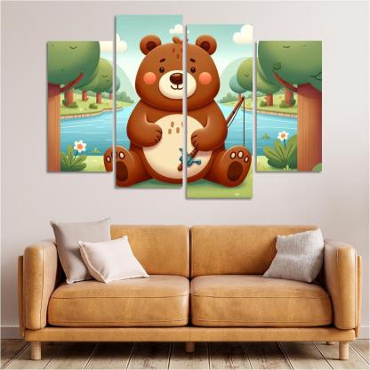 Bubbly Bear - Forest Adventures Framed Paintings